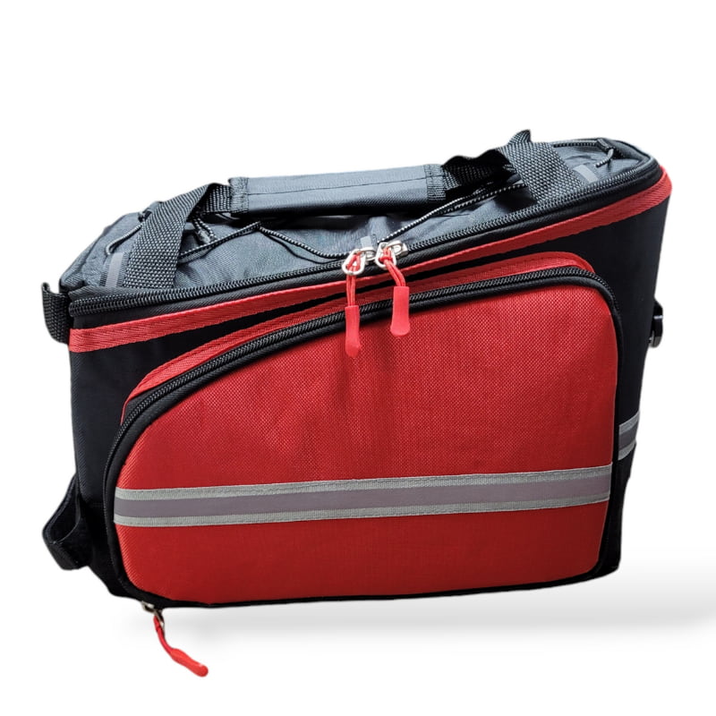 Bolso/Alforja trasera roja o azul c/negro con correa